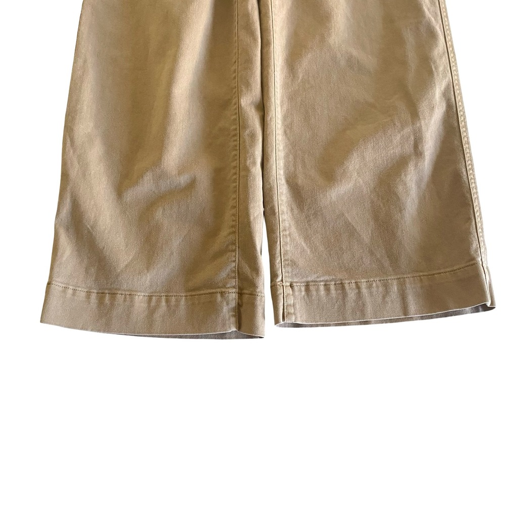 Gap High Rise Wide Leg Crop Khaki Pants Women Size 10 Cotton Twill - Picture 10 of 15